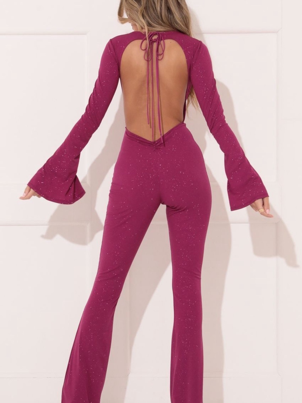Lucy in the Sky Kim Shimmer Jumpsuit in Mauve